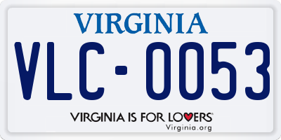 VA license plate VLC0053