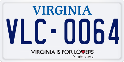 VA license plate VLC0064