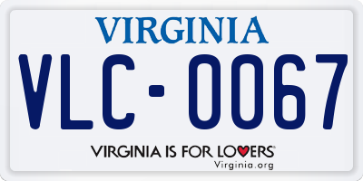 VA license plate VLC0067