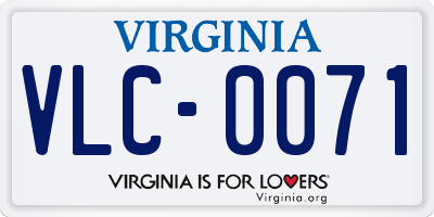 VA license plate VLC0071