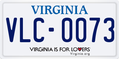 VA license plate VLC0073