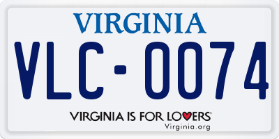 VA license plate VLC0074