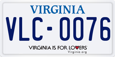 VA license plate VLC0076