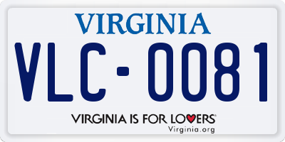 VA license plate VLC0081