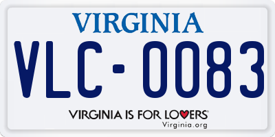 VA license plate VLC0083