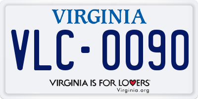 VA license plate VLC0090