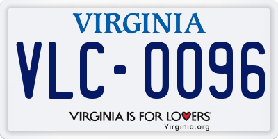 VA license plate VLC0096