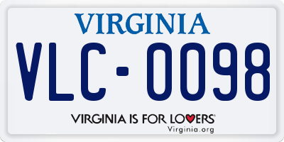 VA license plate VLC0098