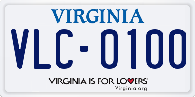 VA license plate VLC0100