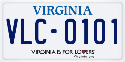 VA license plate VLC0101