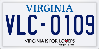 VA license plate VLC0109