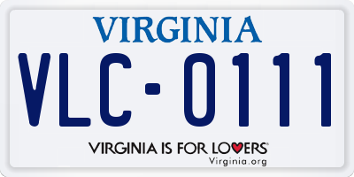 VA license plate VLC0111