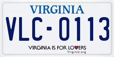 VA license plate VLC0113