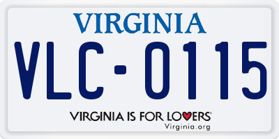 VA license plate VLC0115