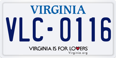 VA license plate VLC0116