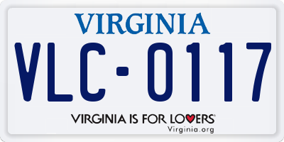 VA license plate VLC0117