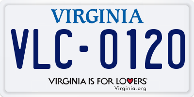 VA license plate VLC0120