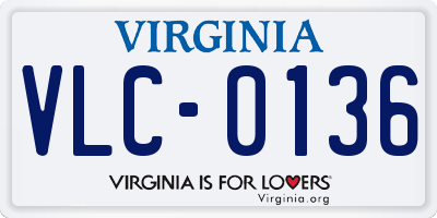 VA license plate VLC0136