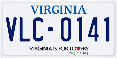 VA license plate VLC0141