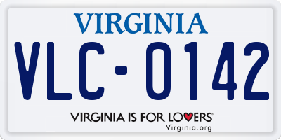 VA license plate VLC0142