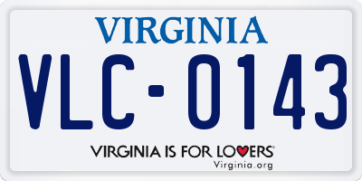 VA license plate VLC0143