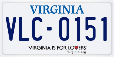 VA license plate VLC0151
