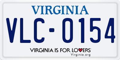 VA license plate VLC0154