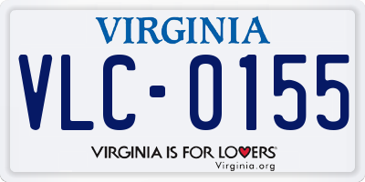 VA license plate VLC0155