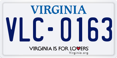VA license plate VLC0163