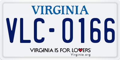 VA license plate VLC0166