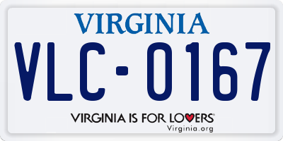 VA license plate VLC0167