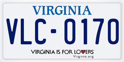 VA license plate VLC0170