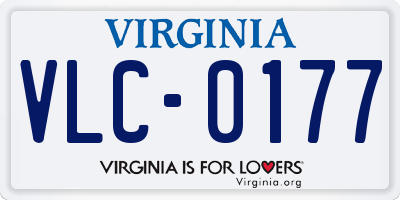 VA license plate VLC0177