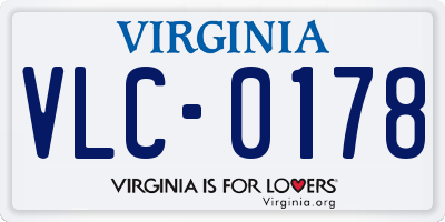 VA license plate VLC0178