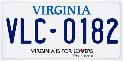 VA license plate VLC0182