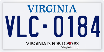 VA license plate VLC0184