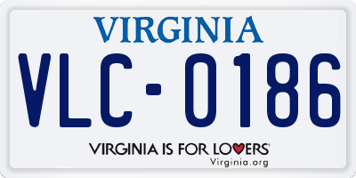 VA license plate VLC0186