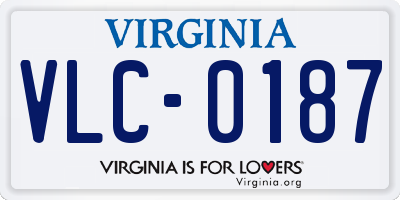 VA license plate VLC0187