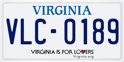 VA license plate VLC0189