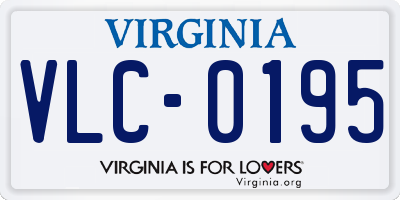 VA license plate VLC0195