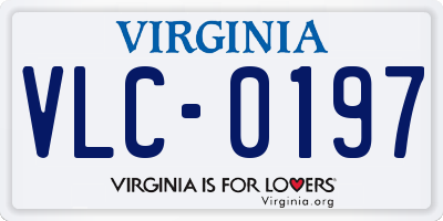VA license plate VLC0197