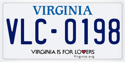 VA license plate VLC0198