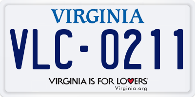 VA license plate VLC0211