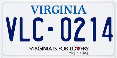 VA license plate VLC0214