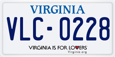 VA license plate VLC0228