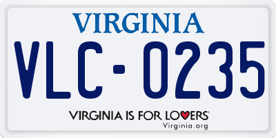 VA license plate VLC0235
