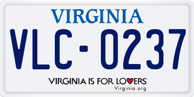 VA license plate VLC0237