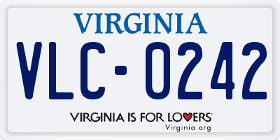 VA license plate VLC0242