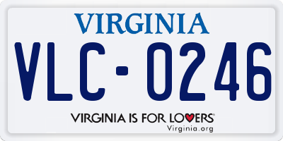 VA license plate VLC0246