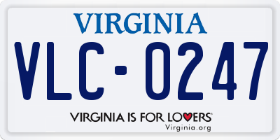 VA license plate VLC0247